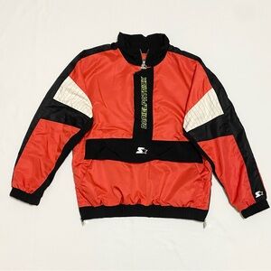 Starter Black Label x Daniel Patrick Red & Black Half Zip Jacket